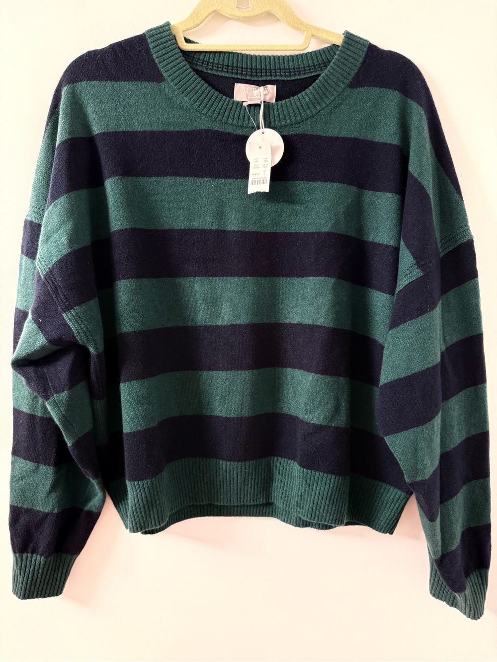 NWT J. Crew Cashmere blouson-sleeve sweater in Stripe Size Small - Picture 5 of 6